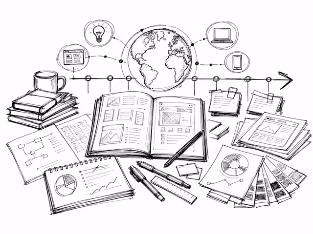 Illustrated creative process graphic